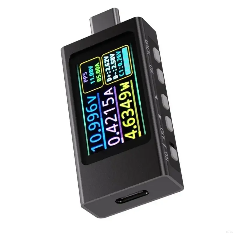 

Цифровой амперметр Вольтметр Измеритель напряжения и тока USB Type C Анализатор протоколов Компактная алюминиевая конструкция