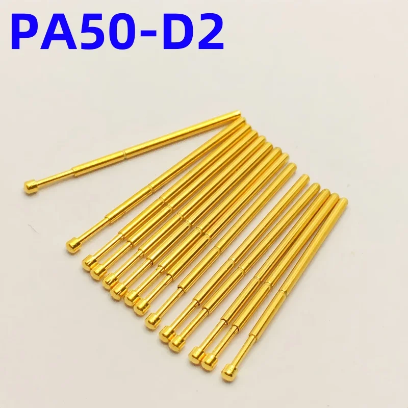 

100PCS PA50-D2 Spring Test Probe PA50-D Test Pin Test Tool 16.55mm Dia 0.68mm Gold Needle Tip Dia 0.9mm Pogo Pin P50-D P50-D2