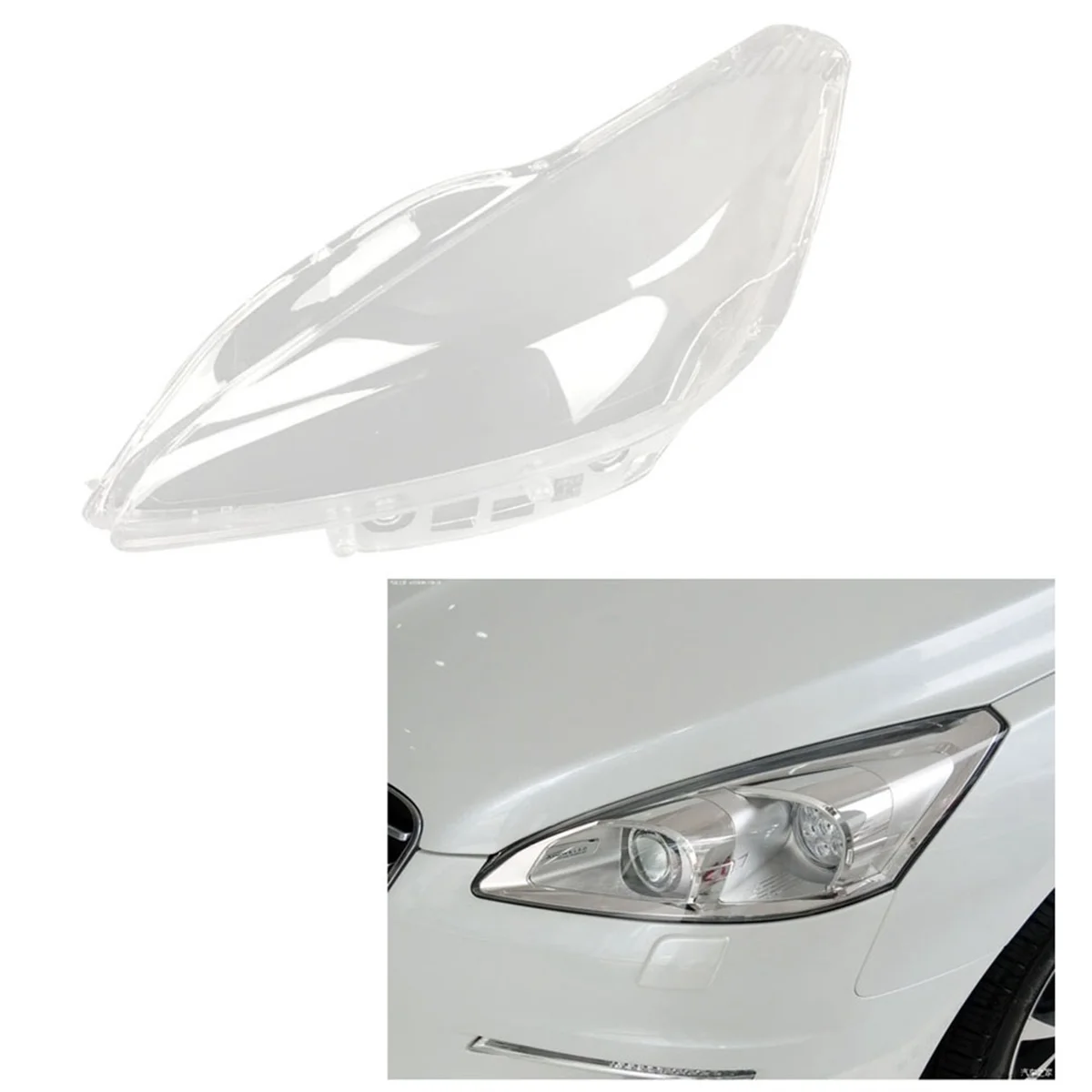 Tampa transparente do farol para Peugeot 508 2011-2014, concha do farol dianteiro esquerdo, lente da lâmpada de luz principal