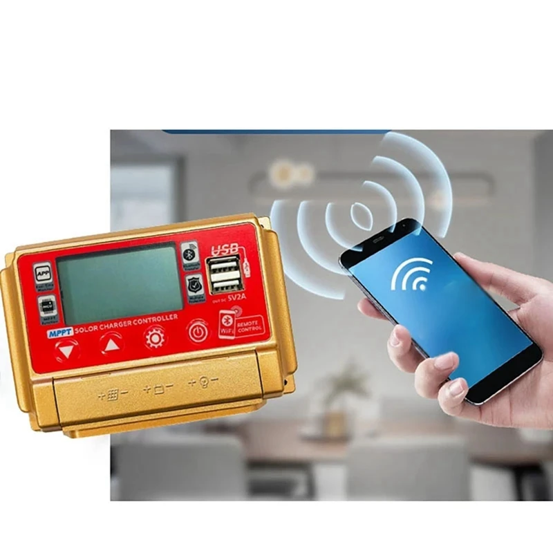 

12/24V MPPT Solar Charge Controller Wifi Bluetooth Solar Panel Battery Smart Regulator-AC47