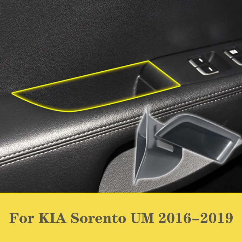 Interior Car Door Storage Box For Kia Sorento UM 2016 2017 2018 2019 Phone Container Glove Tray Armrest Handle Pocket Holder