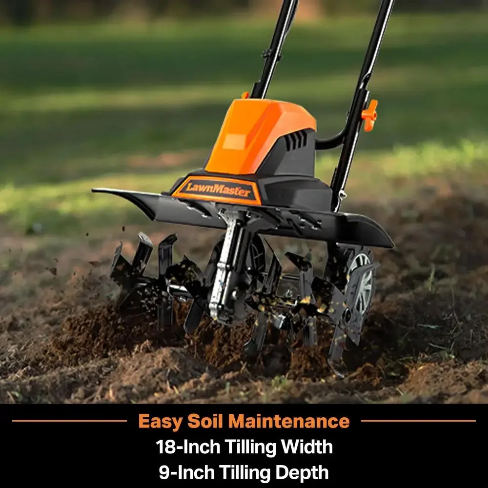 Corded Electric Tiller 13.5A 18in Soil Tool 6 Steel Blades High RPM Garden Cultivator