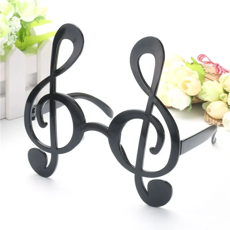 Funny Party Sunglasses Shaped Musical Note Black Blue Glasses Costume Decoration  Props Children Adult Boy Girl Birthday Wedding
