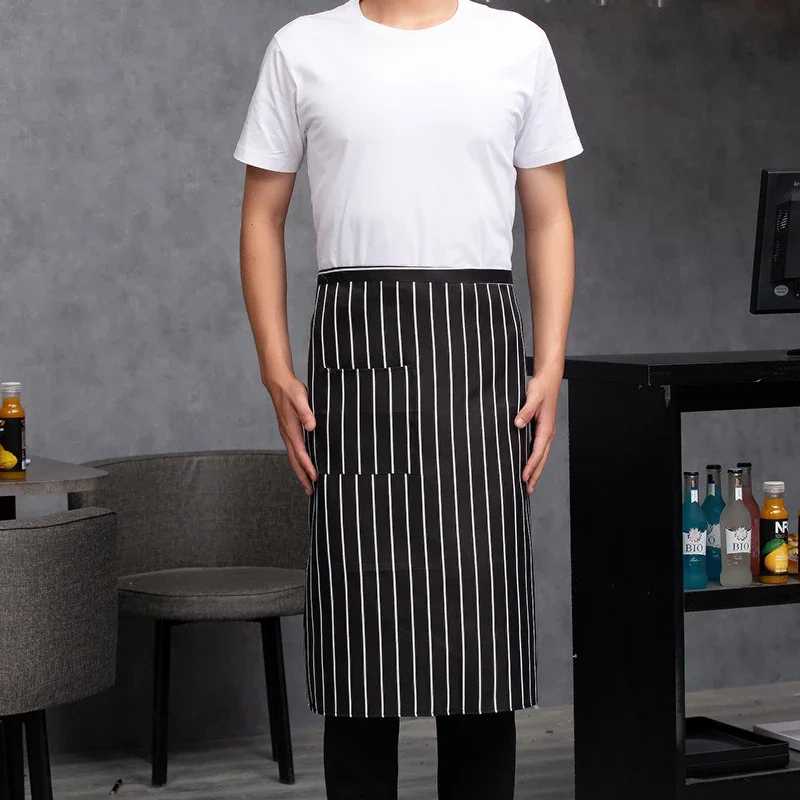 2024 New Chef Apron Male Half Body Restaurant Kitchen Work Apron Half Cut Waiter Chef Half Apron