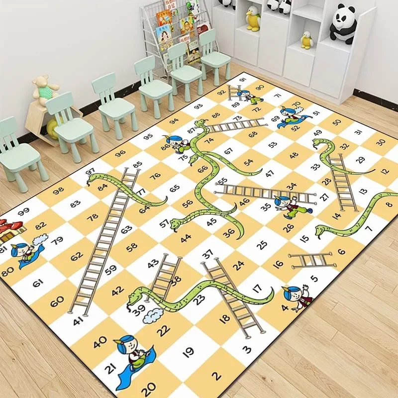 15 Size Snakes and Ladders Game Pattern Rug Carpets for Bedroom Living Room Mat Creative Door Mat Dressing Room Rugs Play Mats