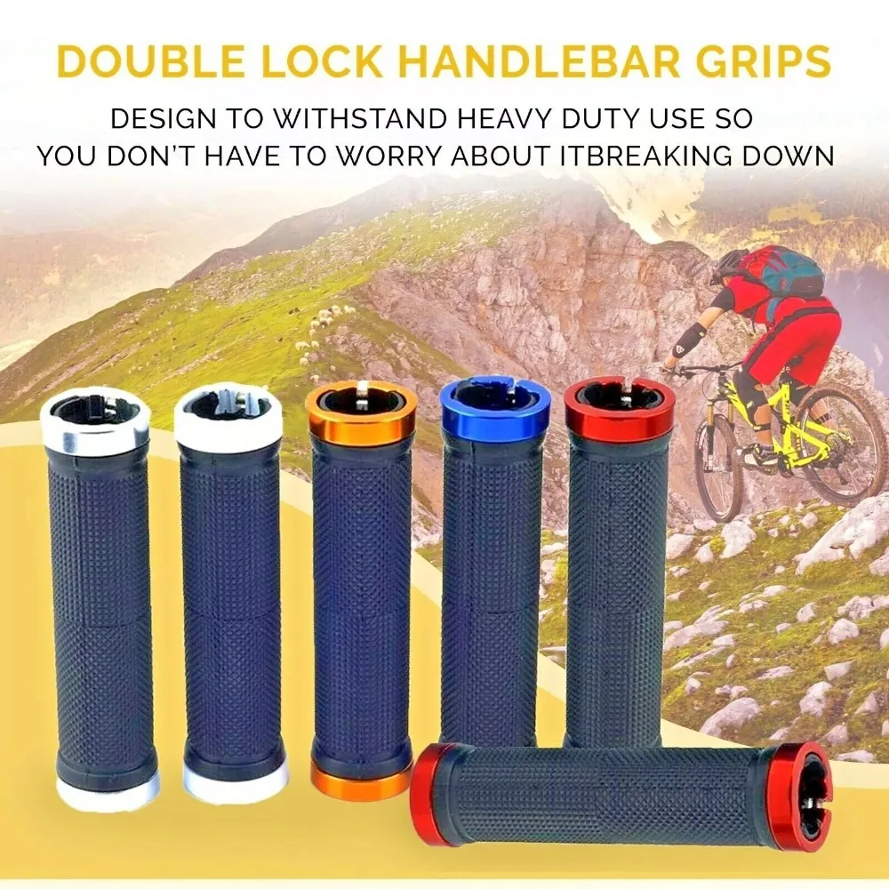 Aluminum Alloy Bicycle Grips Non-slip Bilateral Lock Bicycle Handlebar Grips Bike Accessories Shockproof Handle Bar Grips