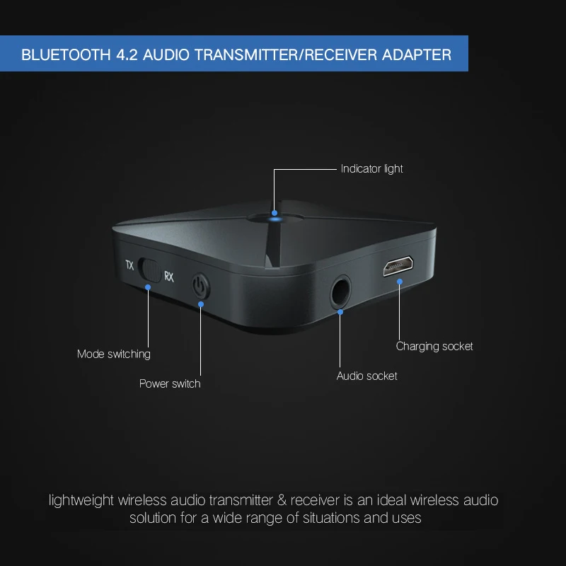 PzzPss-receptor y transmisor de Audio y música, adaptador inalámbrico estéreo RCA de 5,0 MM, conector auxiliar para altavoz, TV, coche y PC, 4,2, 3,5