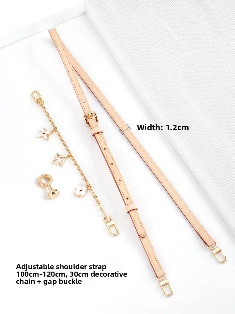 

Adjustable Crossbody Bag Strap Chain Decorated Inner ket Sub-Paage Leather Accories for LV Neverfull Handbag