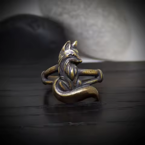 Hot Sale Creative Silver Color Old Fox Copper Ring Men's Women's Ring Couple Rings Mens Bijouterie Female Wedding