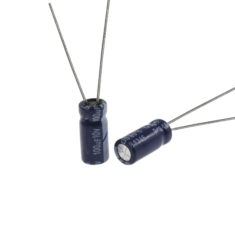 50 sztuk 100uF 10V 100MFD 10Volt 4*7mm aluminiowy kondensator elektrolityczny promieniowy 100mf10v 100uf10v 10v100mf 10v100uf