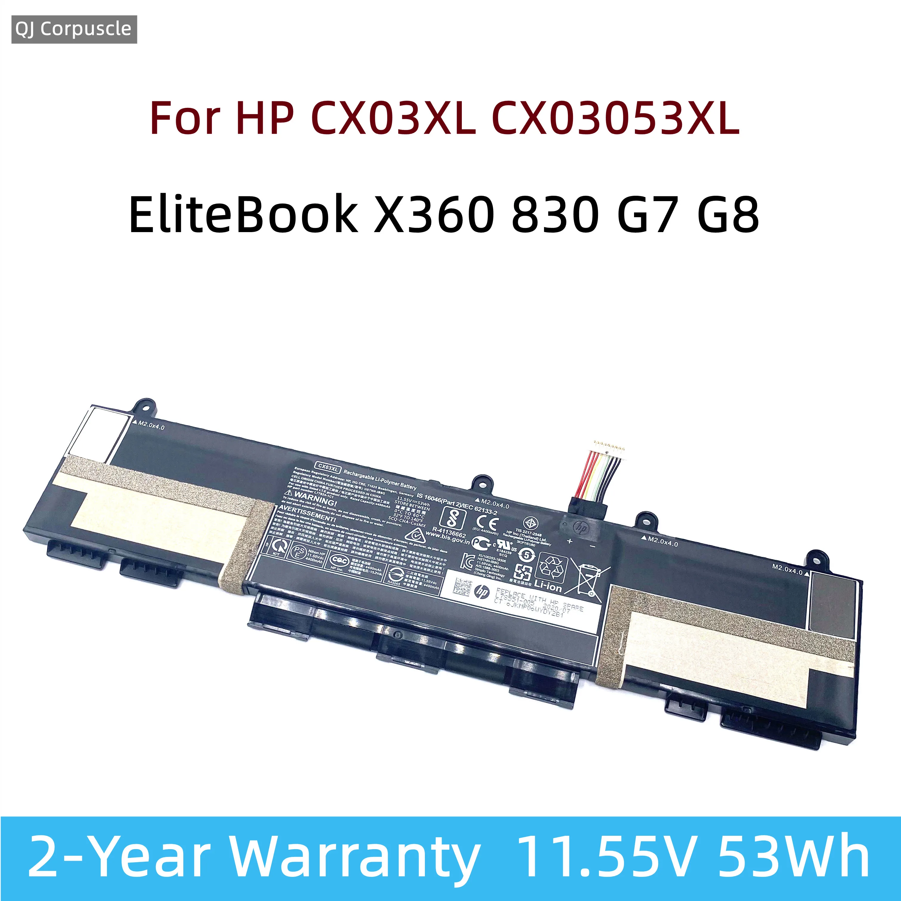

Оригинальный аккумулятор CXO3XL CX03XL CX03053XL 11,55 в 53 Вт для ноутбука HP EliteBook X360 830 G7 G8 L77624-421 L78551-005 IB9G