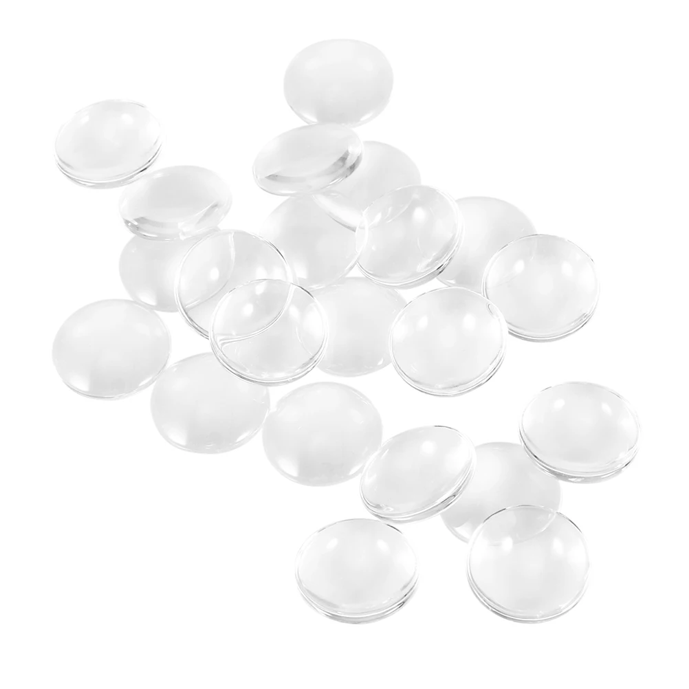 

100 pcs Round Glass Dome Cabochons Non-calibrated Clear Cameo for Necklace DIY Jewelry Crafts Round Gemstone Patches