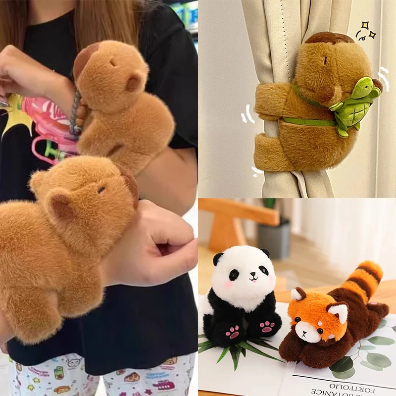 Rytanda Capybara Red Panda HelloKitty Stitch Clap Circle Toys Slap Snap Wrap Wristband bracciale  peluche Hand Ring Pop Circles