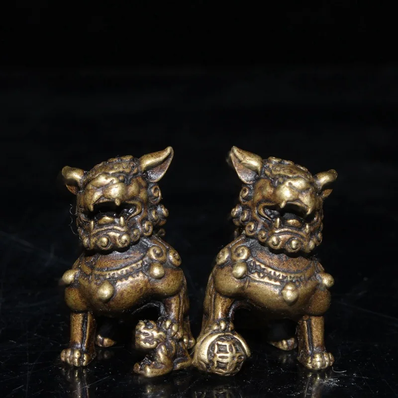 

Antiques and Antiques Collection: Antique Bronze Crafts, Pure Copper Carving, Exquisite Craftsmanship for Lions