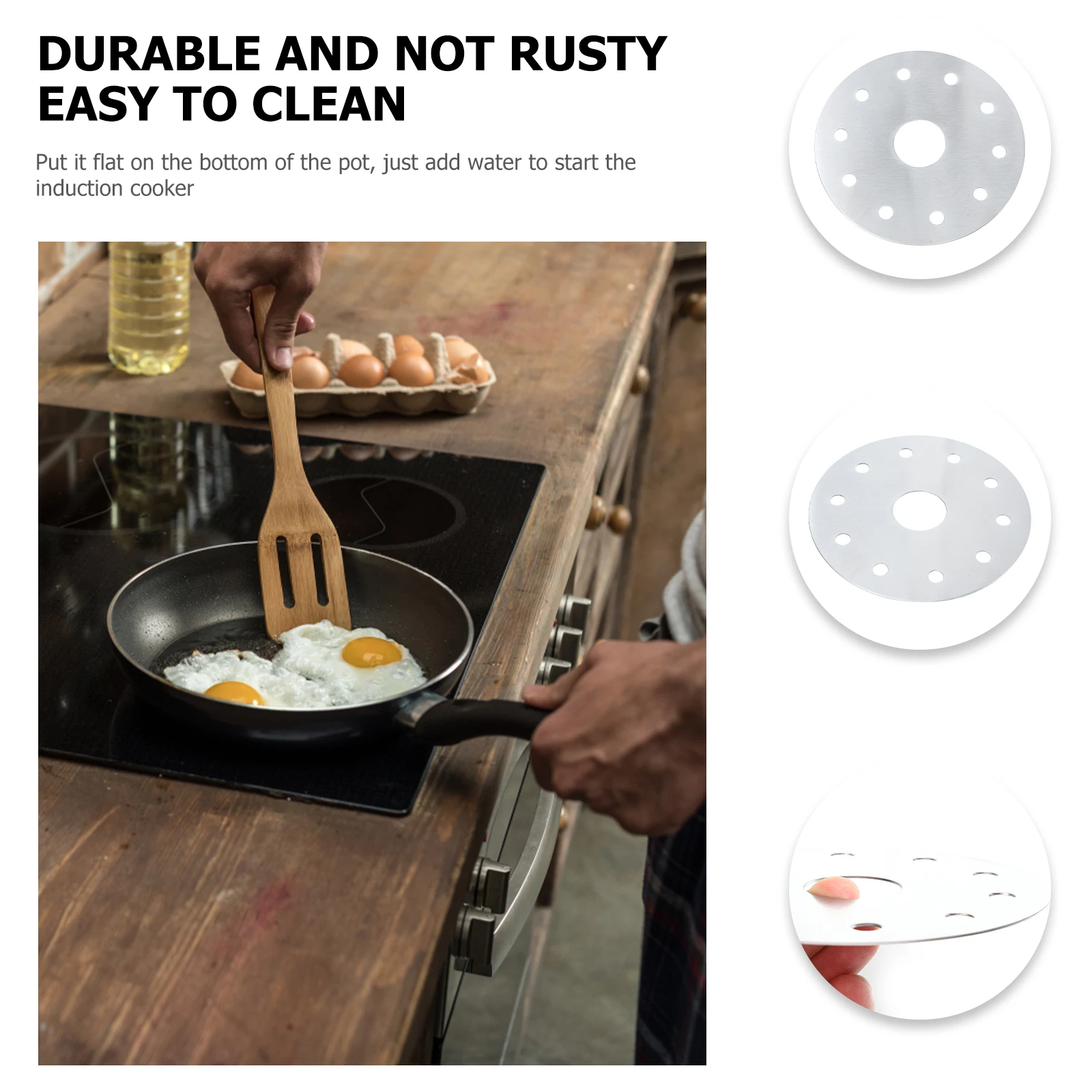 2pcs Stainless Steel Heat Conductor for Casserole Induction Cooker Diffuser Sheet Glass Hob Adapter Cookware Parts