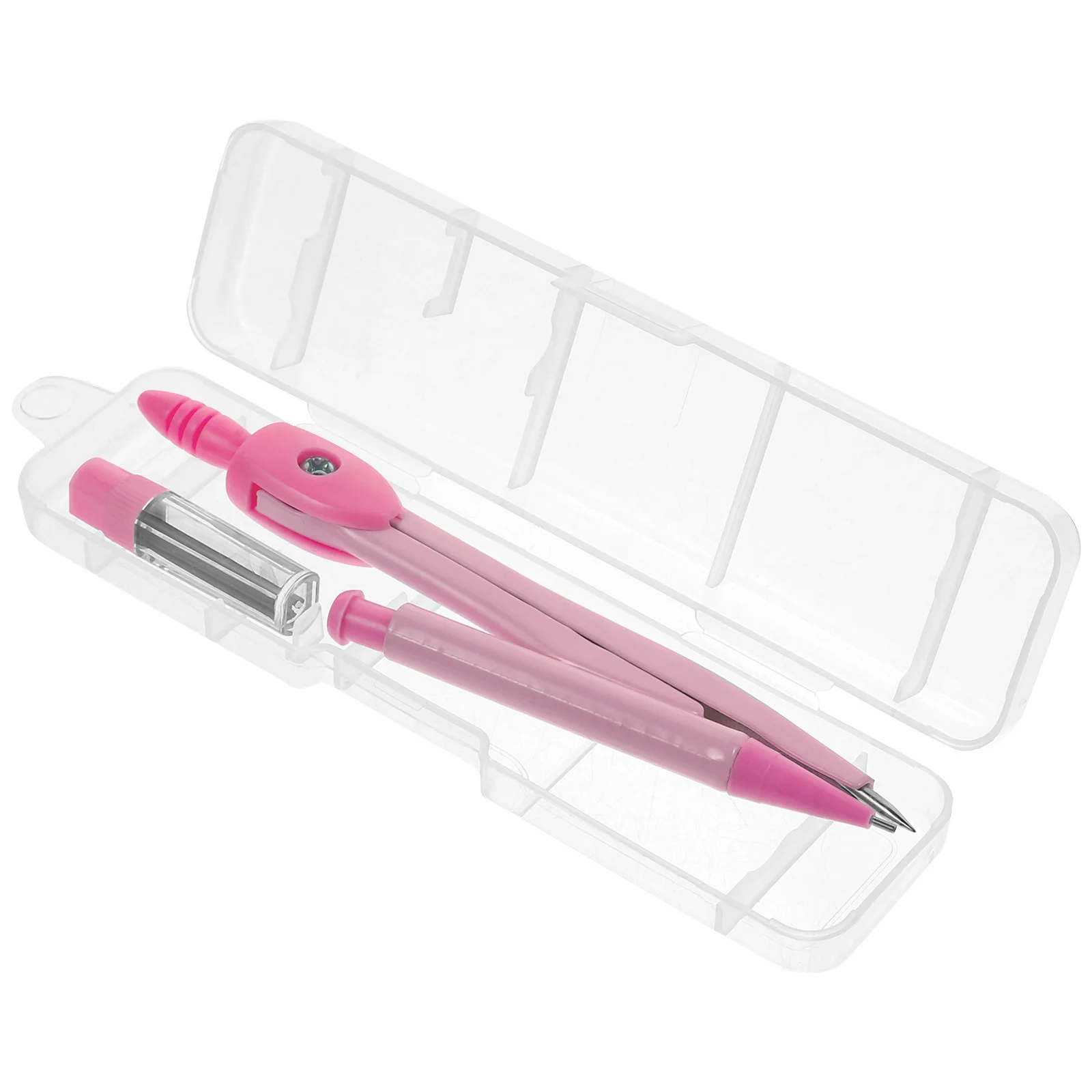 Kit de compas de proximité portable rose pour étudiants, outils de dessin de cercle de géométrie