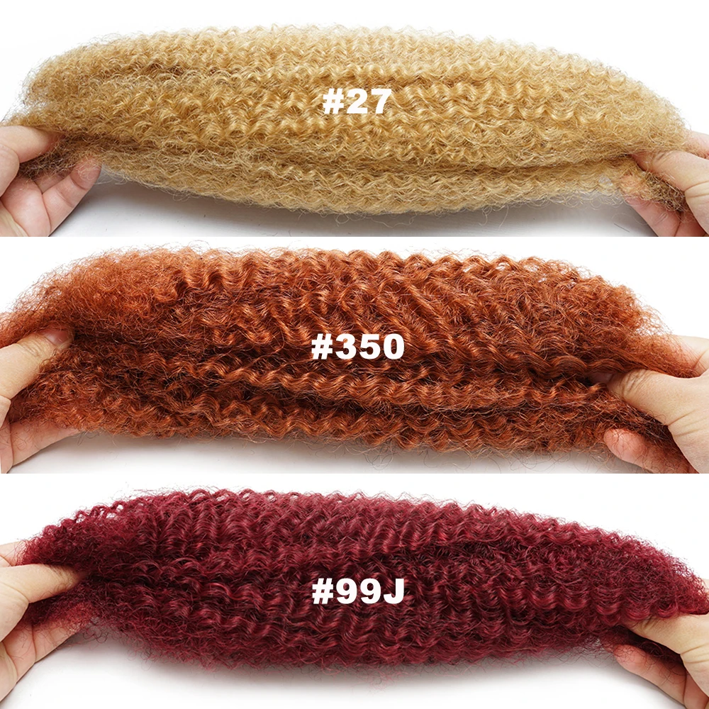 # 350 شعر بشري أفرو غريب # 27 شعر أشقر للتضفير # وصلات شعر مجعد 99J لضفائر التقلبات الصغيرة Microlocs