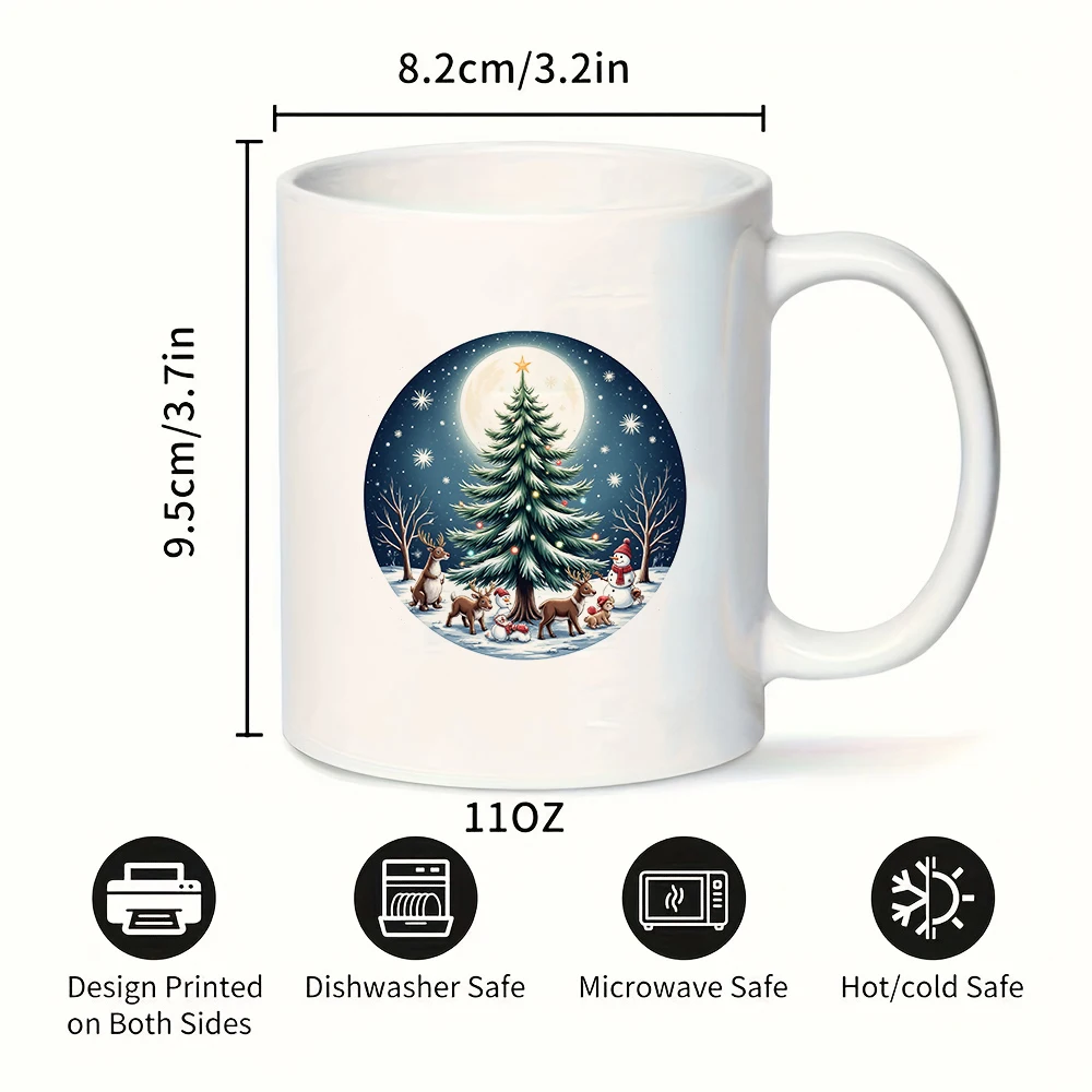 كوب 11 أونصة + تخصيص توضيحي احتفالي + كوب للأطفال بطابع عيد الميلاد كوب قهوة للمكتب العائلي هدية عيد الميلاد الأساسية #3
