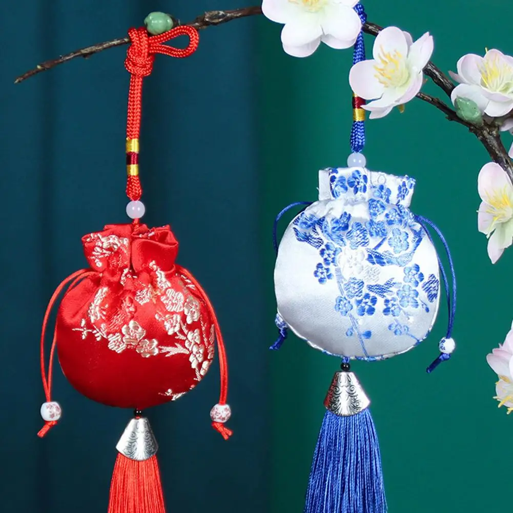 Bolsita de bordado chino con punto de cruz, producto terminado, amuleto protector, estilo antiguo, colgante Hanfu