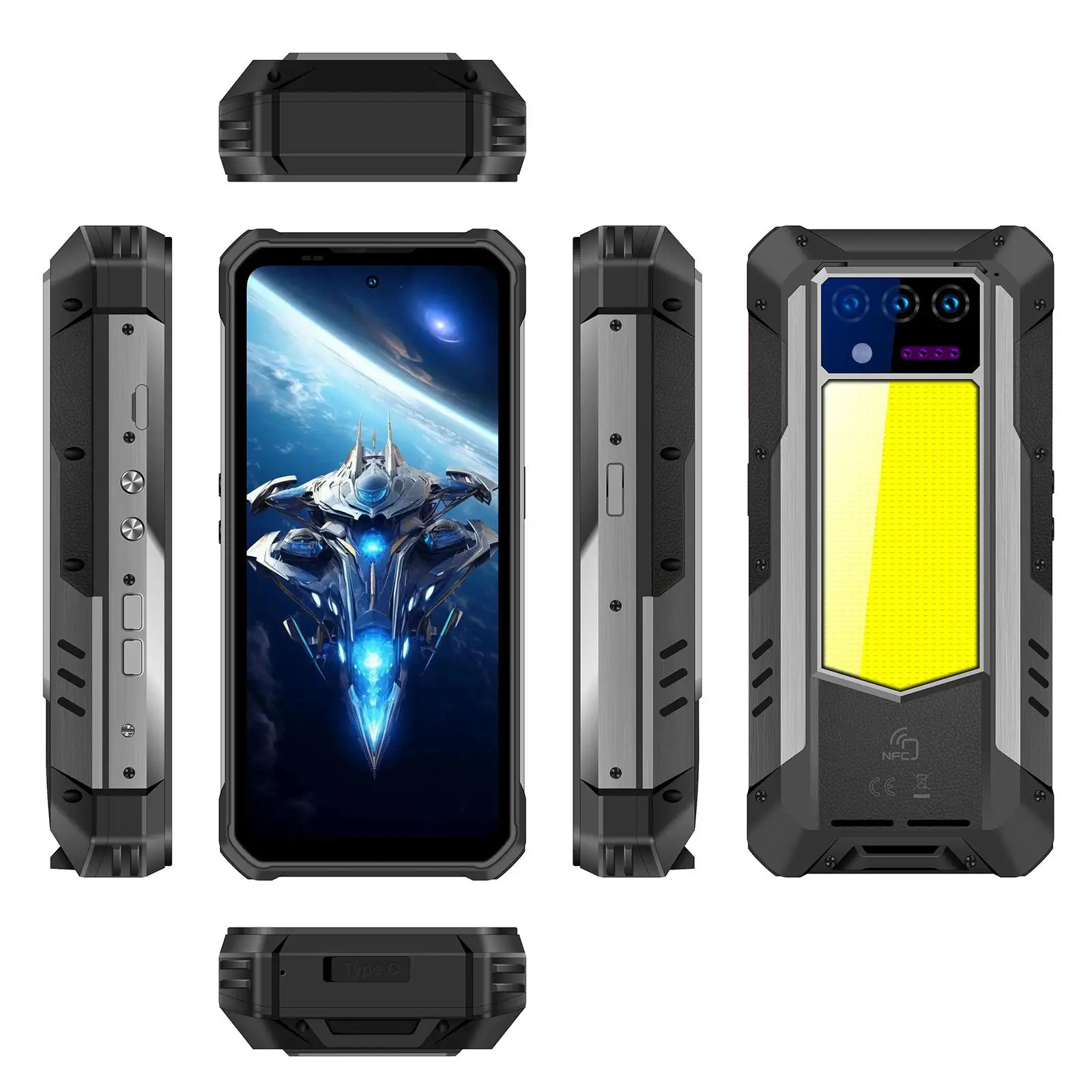 Oukitel WP100 Plus Rugged Phone 12GB+512GB Night Vision 33000mAh 6.8'' Android 16 MTK G100 NFC 4G Camping Lighte NFC Smartphone