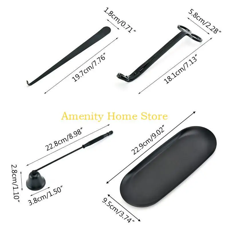 F26C 4 PCS kaarsenaccessoireset Snuffer Wick Trimmer Dipper Tray Plate Scissor Cutter