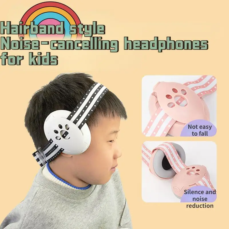 Earmuffs anti-ruído do bebê, mini-fone de ouvido, ajustável, à prova de ruído, proteção auricular, crianças, ao ar livre, sono e avião