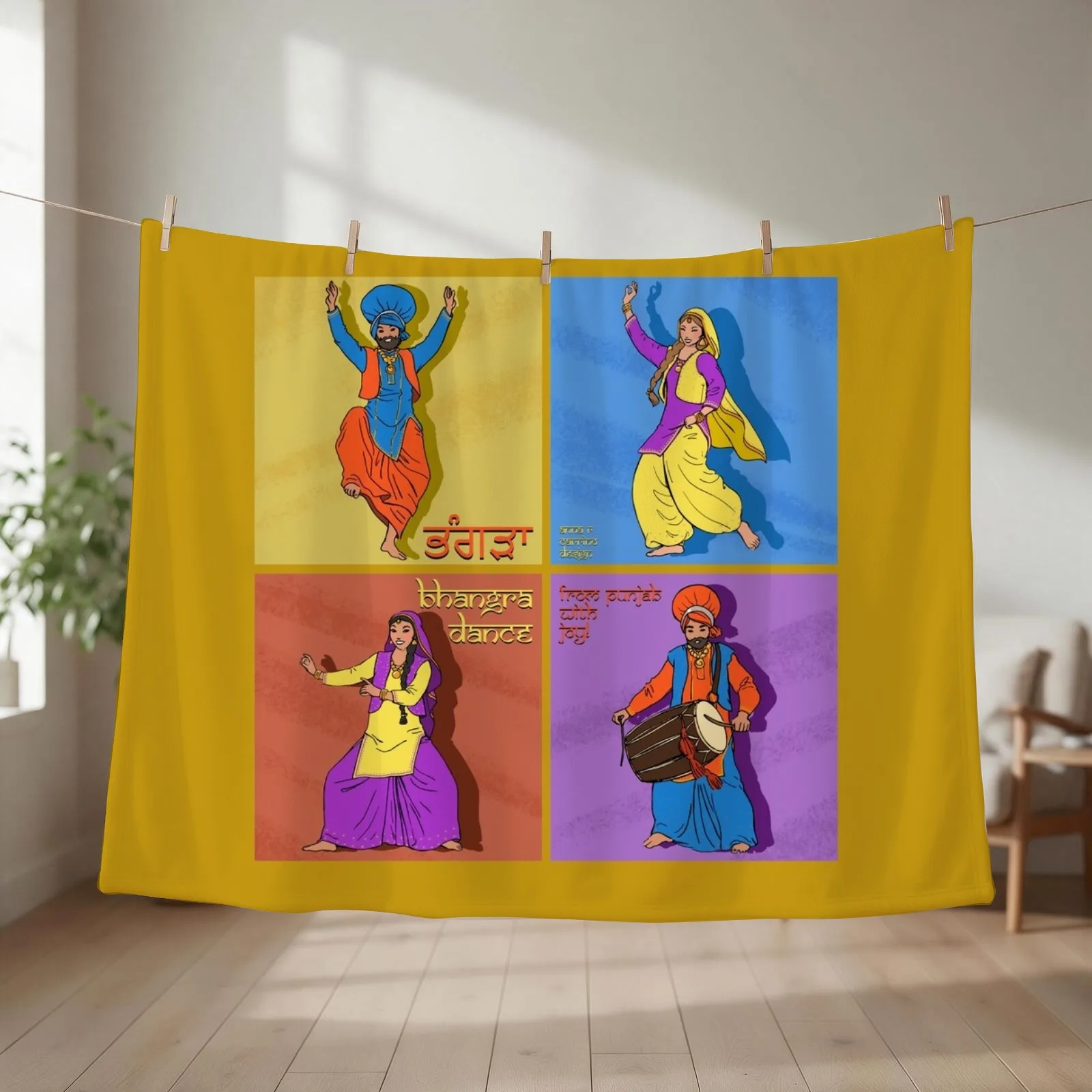 Bhangra dance Throw Blanket couch cozy soft plush fuzzy picnic outdoor blanket