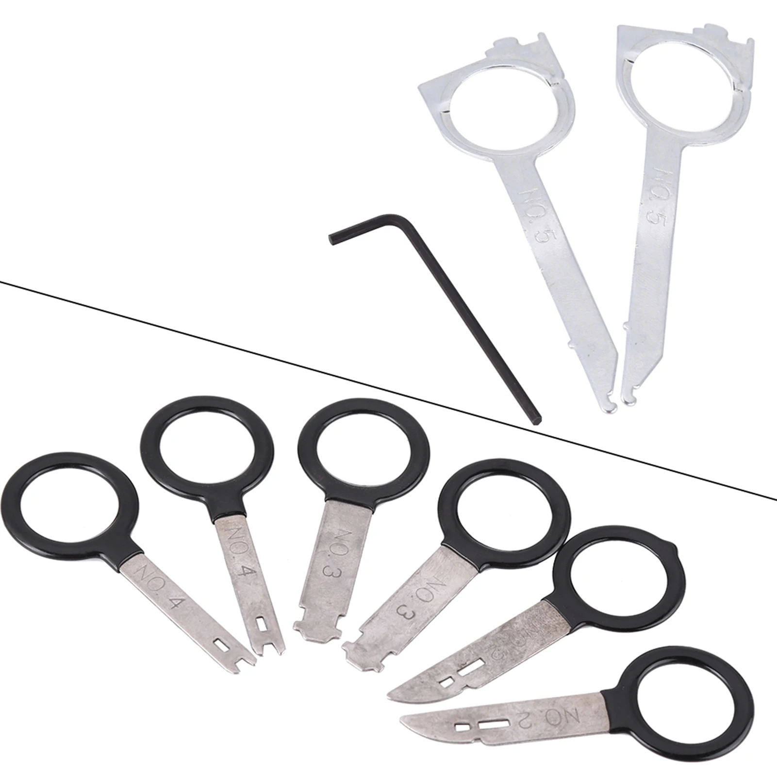 20Pcs Universal Car Audio Stereo Radio Removal Key Tools Set for Easy Install and Removal Car Trim Panel Removal Accessories