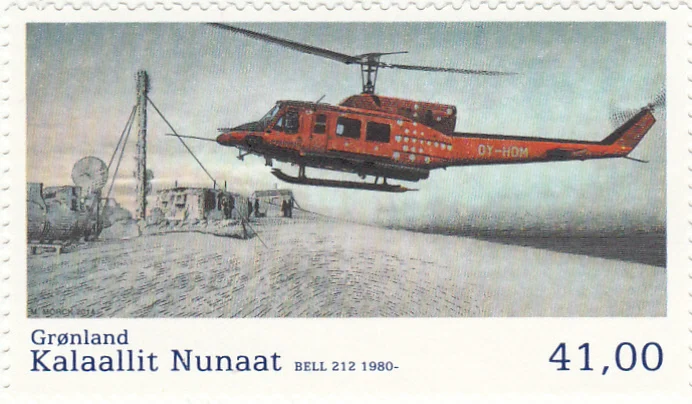 Greenland,1980,kalaallit Nunaat,Plane Stamp,Martin Moke Engraving,High Quaility,Real Original