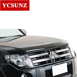 ABS Car Bonnet Guard For Mitsubishi Pajero 2008 2009 2010 2011 2012 2013 2014 2015 Black Bug Shield Bonnet Accessories