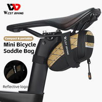 Cycling 3D Saddlebag Portable Mini 0.3L Bicycle Reflective Night Warning Tools Bag Waterproof PU Repellent Bike Under Seat Bag