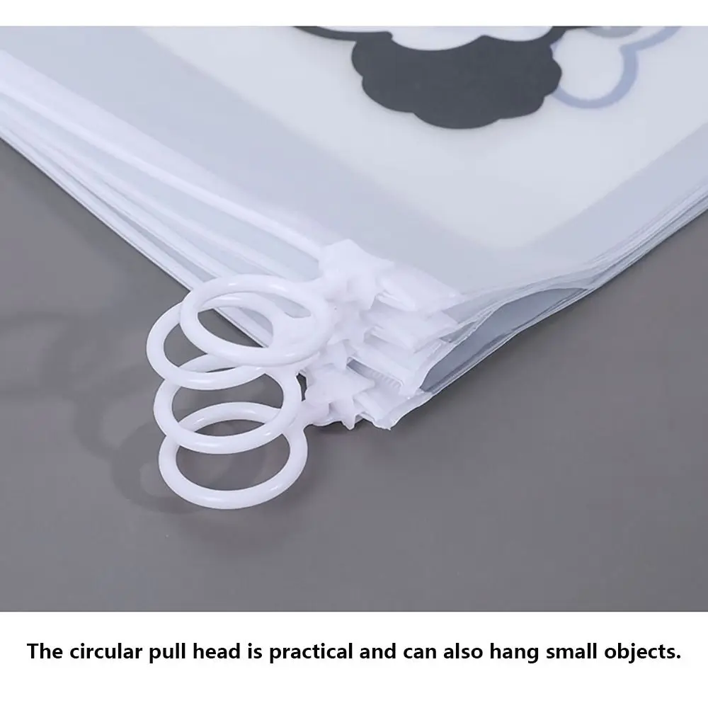 INS Waterproof Zipper Bag Plastic Large-Capacity Stationery Bag Semitransparent Pen Bag Gift