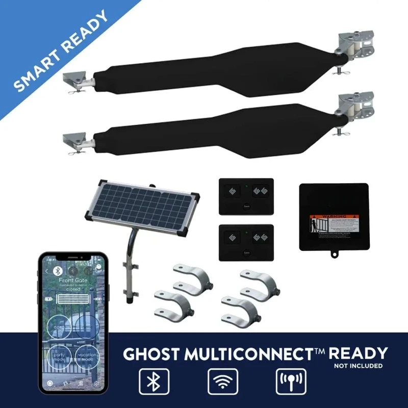 Heavy-Duty Solar Automatic Gate Opener Kit for Driveway Swing Gates with Long-Range Solar Gate Opener Remote - Model TDS2XP