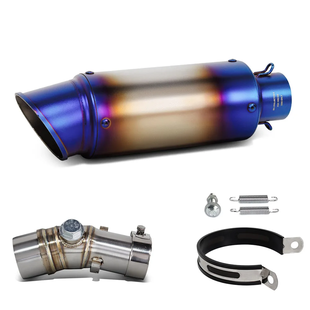 ER6F exhaust Slip on Line Project Muffler For Kawasaki ER6N ER6F 2006-2022 Motorcycle escape pipe streetbike middle link tube view 3