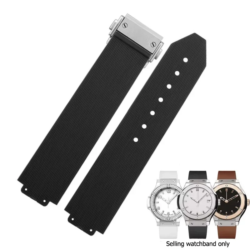 Cinturino per orologio in silicone impermeabile convesso 20X13mm per HUBLOT Grande esplosione cinturino in gomma da donna femminile fibbia a farfalla Con strumento