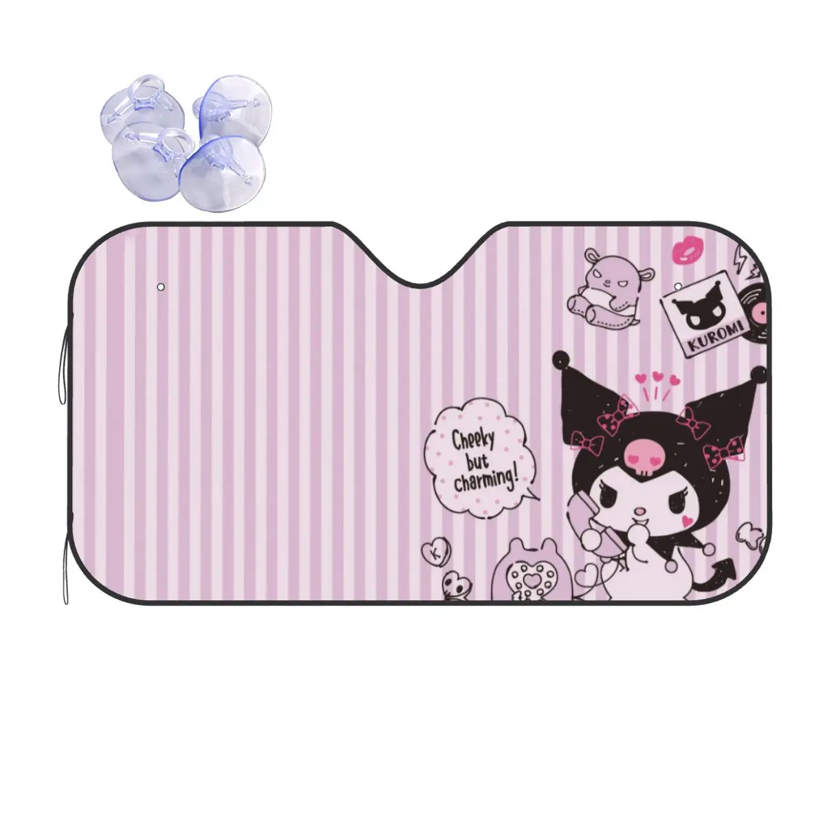

Kuromi Anime Sunshade Windscreen Creative Car Front Window Visor 70x130cm Sun Visor Blinds Sun Shade Protect