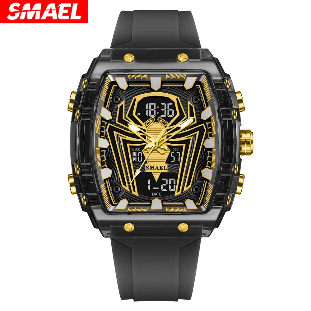 SMAEL 8116 New Men's Watch Multifunctional Sports Waterproof Dual Display LED Night Light Leisure Student Electronic Watch Male