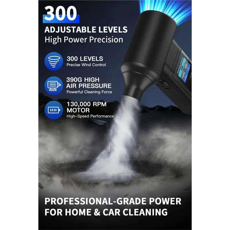 AB11-Turbo Fan Electric Air Blower 10000Mah Jet Fan Featuring 5 Nozzles For Efficient Dust Cleaning