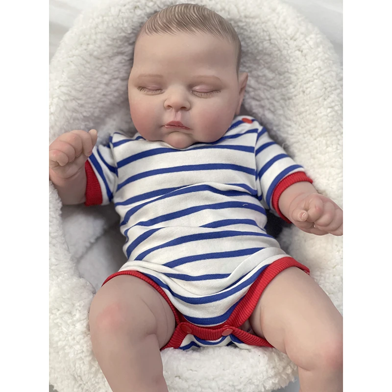 

50CM Reborn Baby Girl Soft Body Peaches Doll with 3D Skin Multiple Layers Painting with Visible Veins Soft Touch Doll