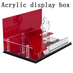 1/64 Scale Galloping Horse Scene Storage Box Car Model Acrylic Display Box Toy Car Display Shelf Gift