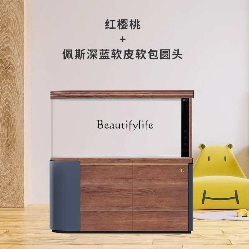 

yj9 Mirror round Living Room Luxury Soft Bag Arc Hot Bending Glass Bottom Filter Aquarium