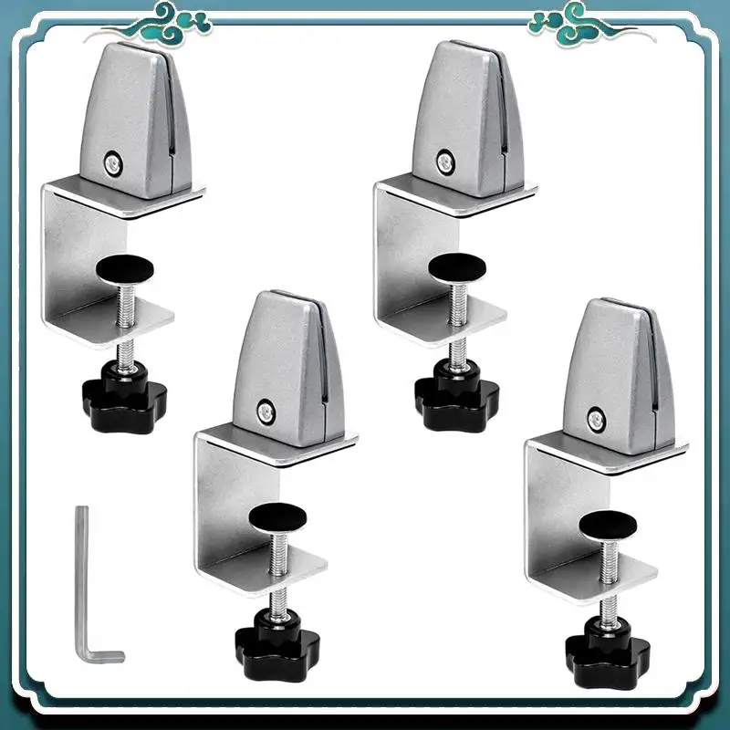 مشبك حماية سهل الاستخدام للوحات بسمك 0.32 سم إلى 2.54 سم، مشبك مقسم لسطح المكتب قابل للتعديل، مشبك مقسم لسطح المكتب من الألومنيوم
