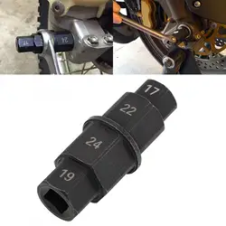 Herramienta de eje hexagonal para rueda delantera de motocicleta, herramienta de extracción de controlador de husillo, piezas de manguito de desmontaje Hexagonal para rueda de eje, 17/19/22/24mm