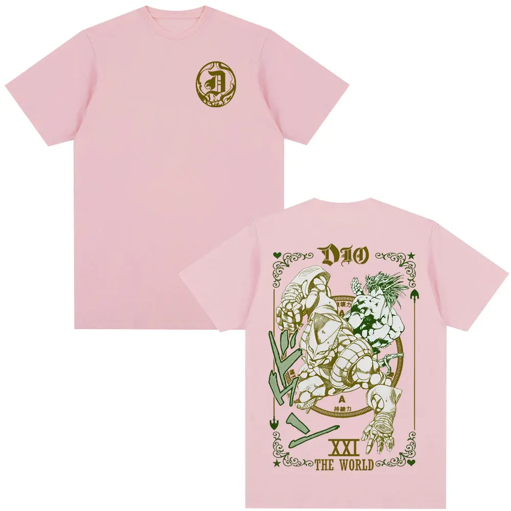 Anime Jojo Bizarre Adventure T-shirt Dio Brando Jotaro Kujo Manga Graphic T-shirts Men Women Cotton Casual Oversized T Shirts
