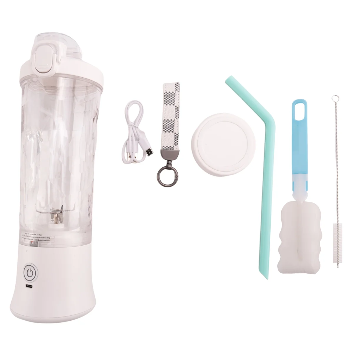 쉐이크와 스무디용 휴대용 믹서기 믹서기, 6 개의 날이 있는 미니 믹서기, 주방 및 가정용 20 Oz