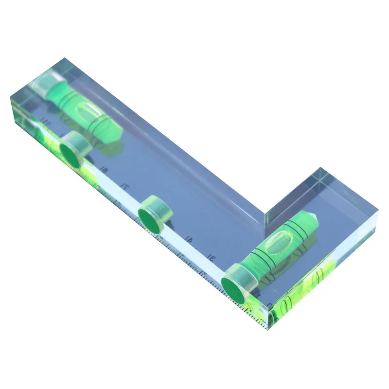 Imagem -05 - L-shaped Transparente Espírito Nível Régua Bolha Ferramenta Horizontal Magnética Forte Ferramenta Horizontal Bevel Comprimento 120 mm pc