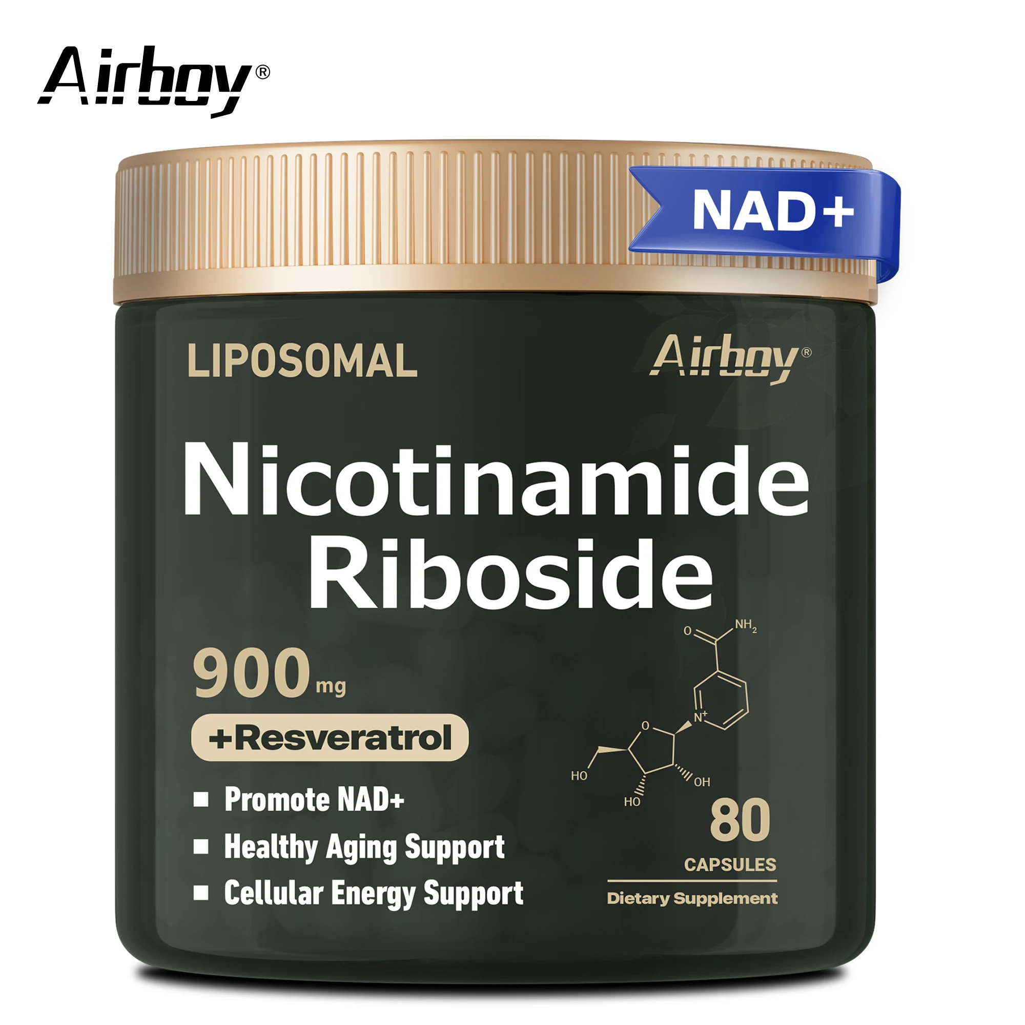

NAD+ Resveratrol - Boost Energy, Anti-aging, Eliminate Wrinkles, Brighten Skin Tone