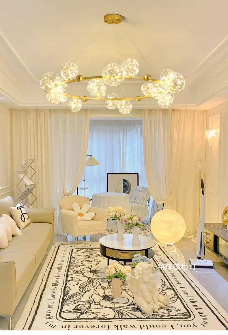 Dining Room LED Dimmable Pendant Lights Straight Metal