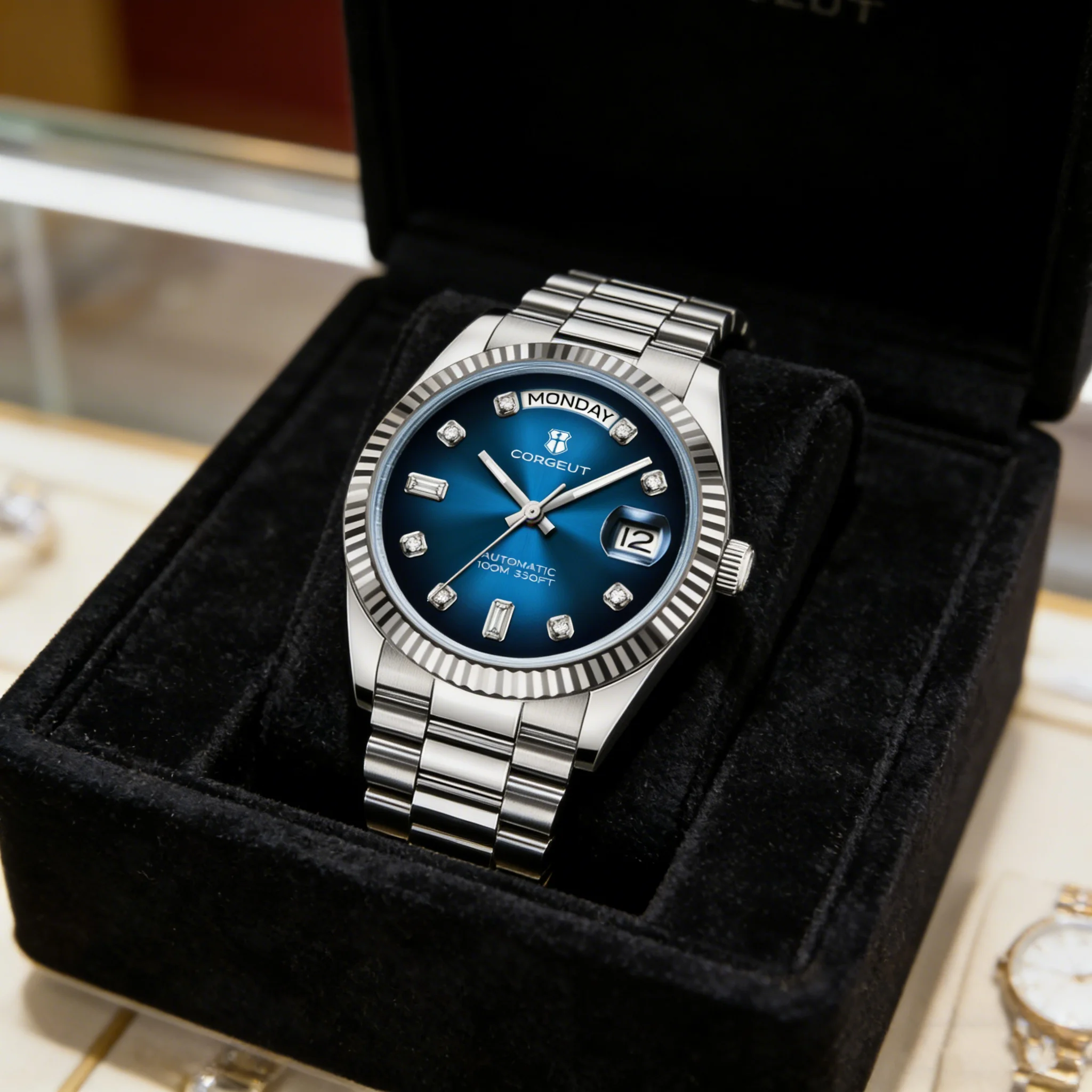 CUSTOM Logo 36/39MM NH36 Automatic Mechanical Watches For Man Sapphire Luxury Steel Case Waterproof New in Men's Watches
