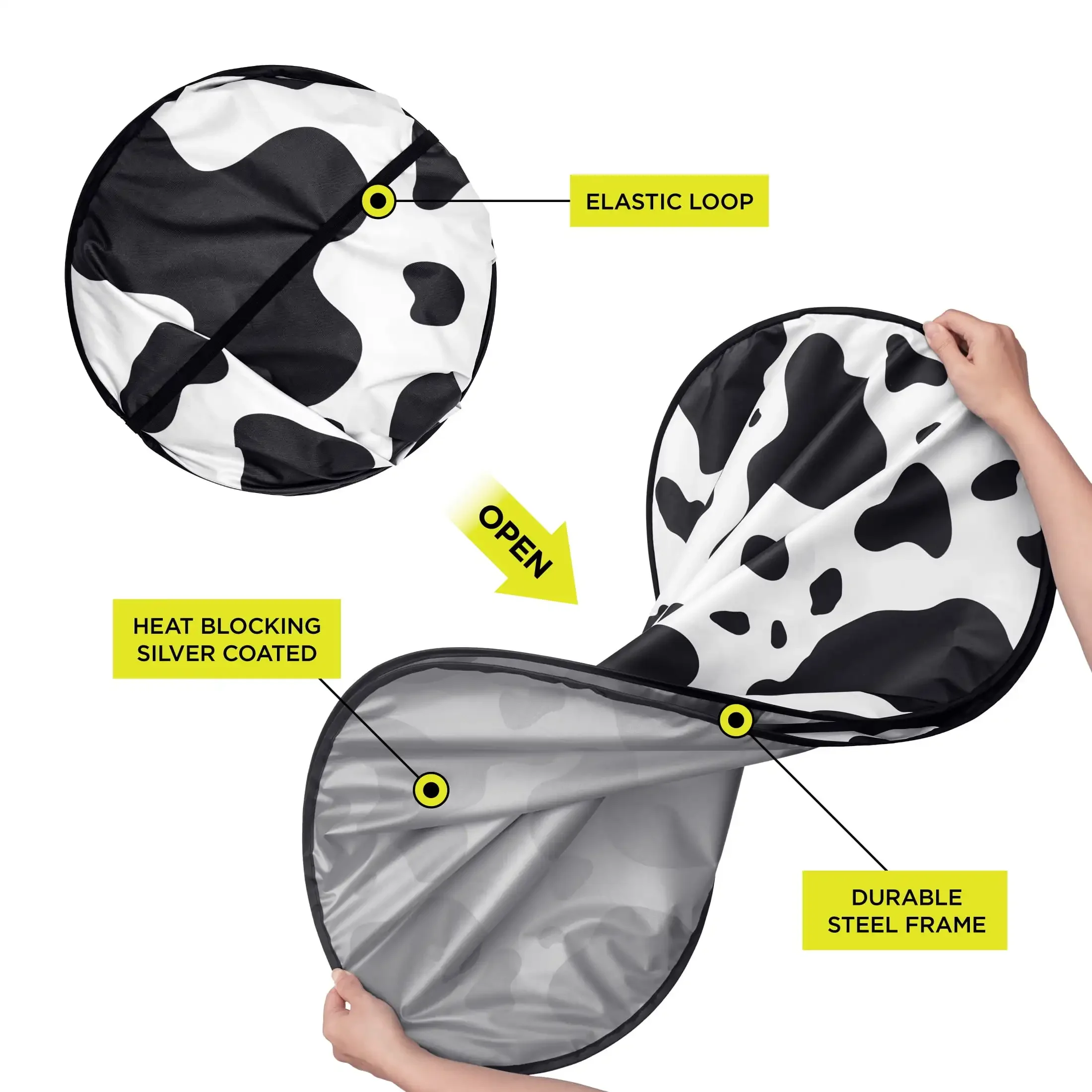 

Automotive Universal Fit Print Twist Sunshade 2 Counts, 28 x 31.5 inches,Flexible Fit,Easy Storage